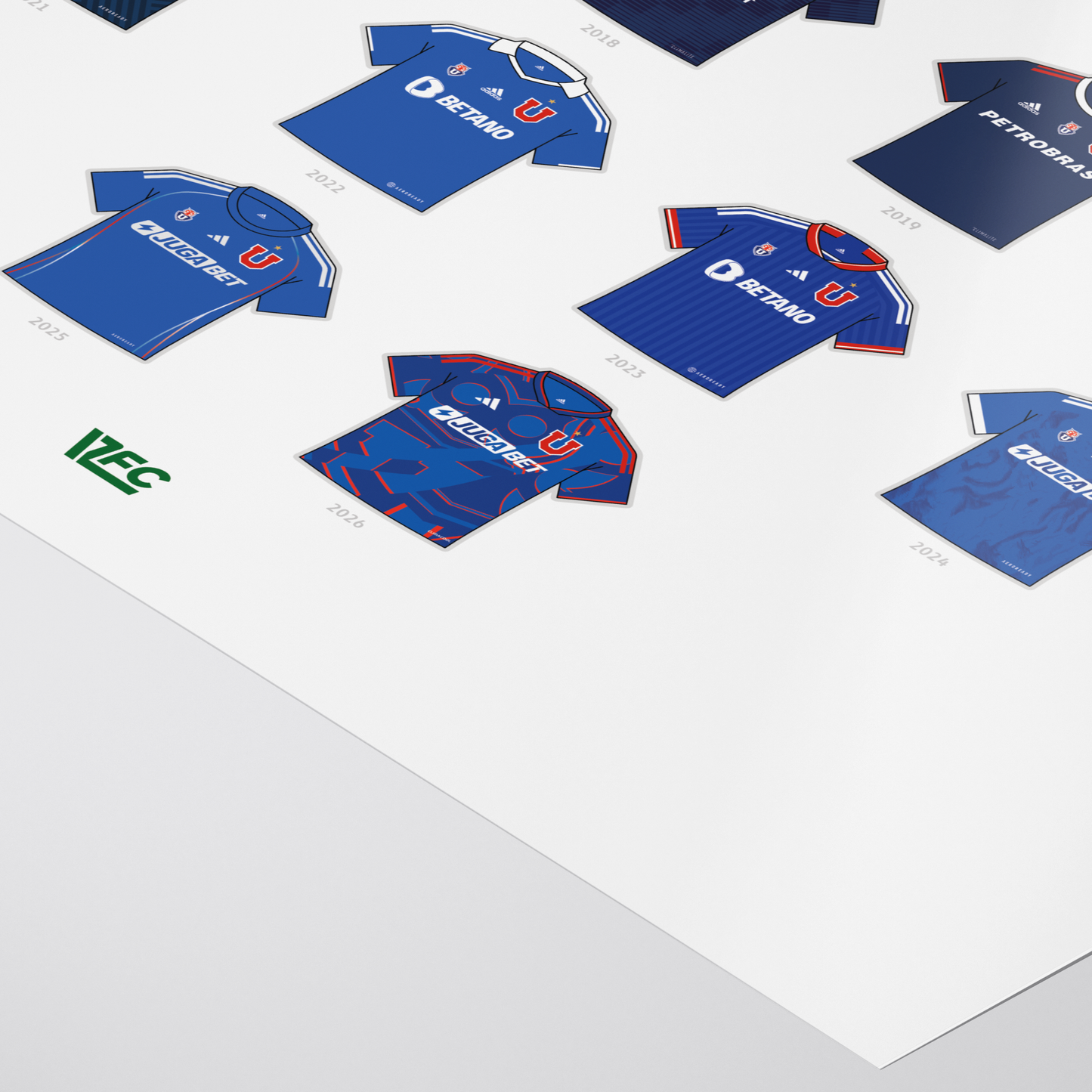 Poster / Camisetas U. de Chile - Adidas 2026 - Ilustrado por Vector FC