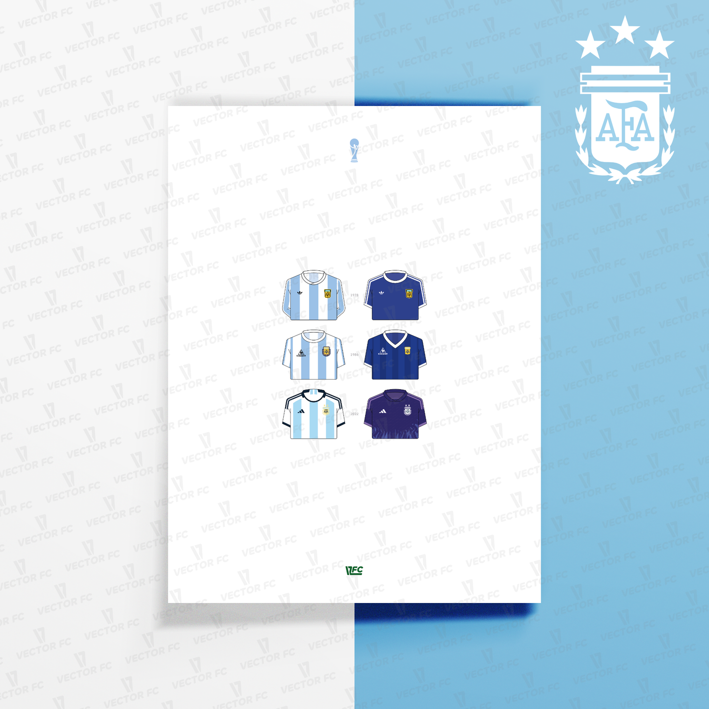Poster / Camisetas Selección Argentina - Ilustrado por Vector FC