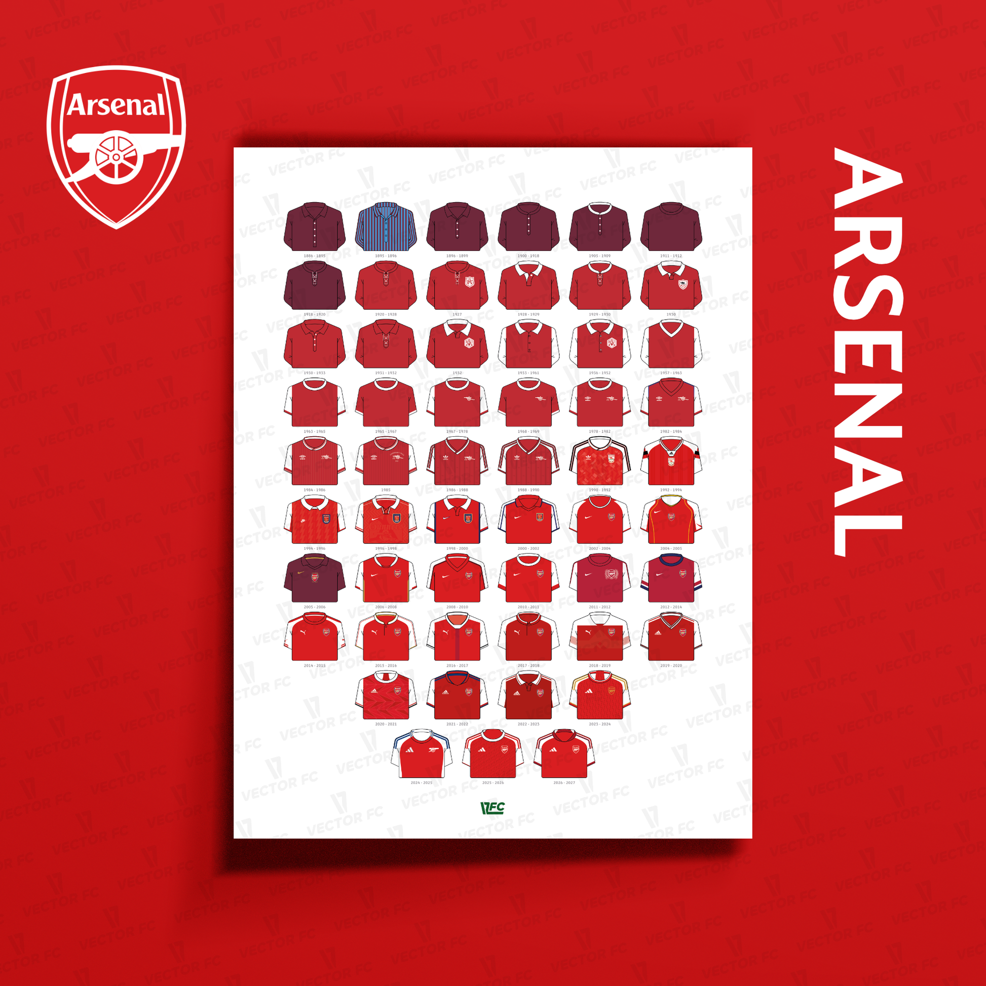 Poster / Camisetas Arsenal FC 26-27 - Ilustrado por Vector FC