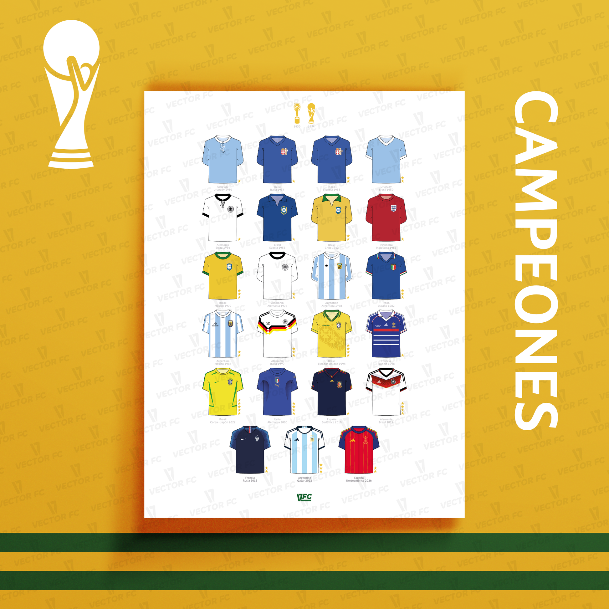 Poster / Camisetas Campeones del Mundo - Ilustrado por Vector FC
