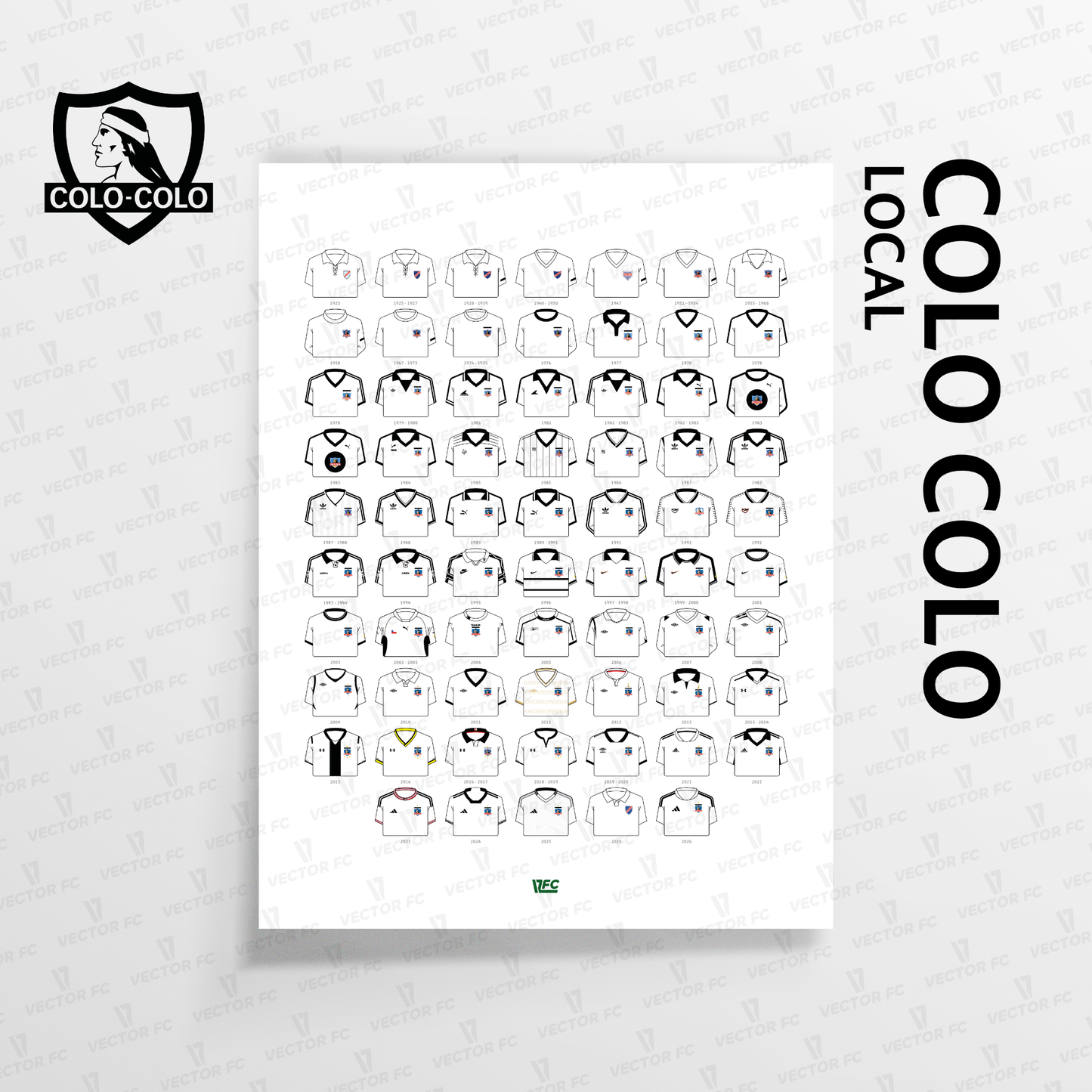 Poster / Camisetas Colo Colo - local 2026 - Ilustrado por Vector FC