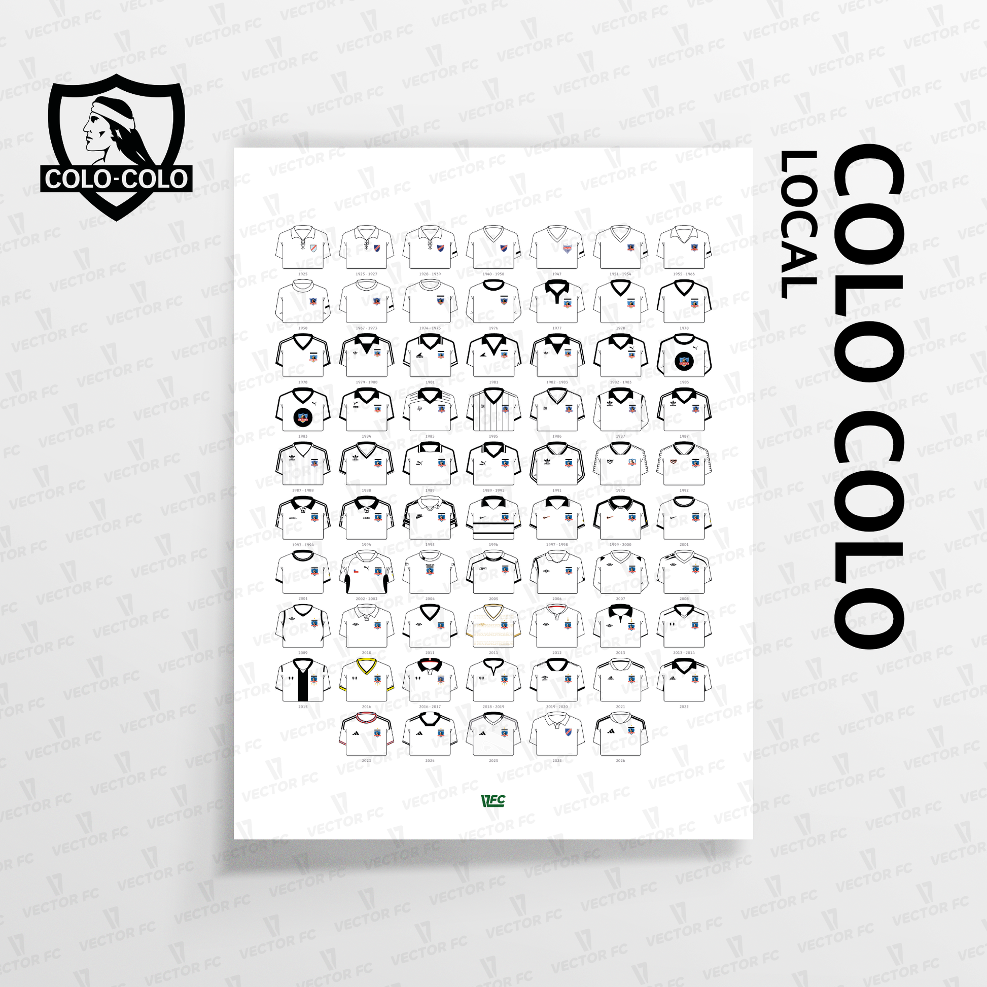 Poster / Camisetas Colo Colo - local 2026 - Ilustrado por Vector FC