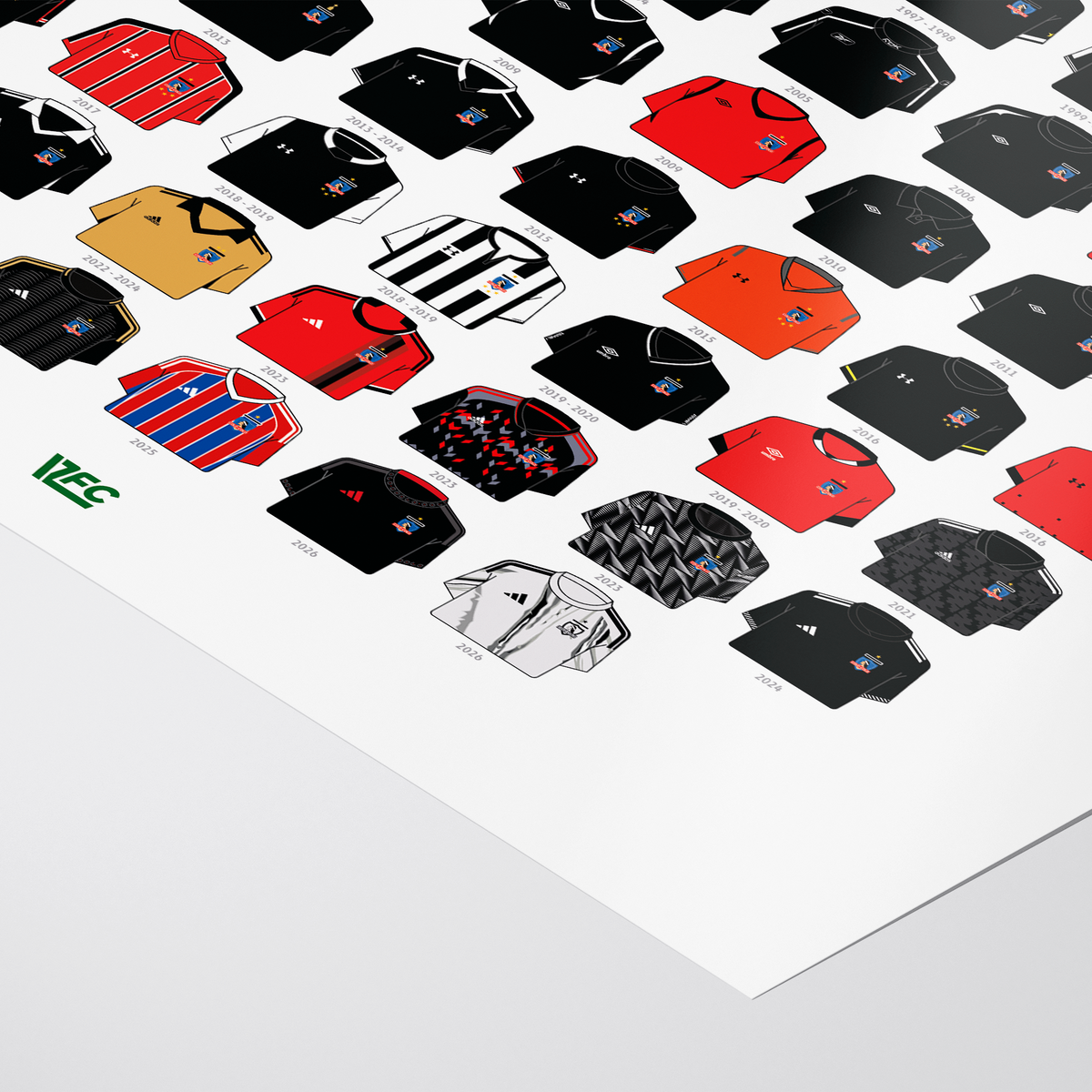 Poster / Camisetas Colo Colo 2026 - local y visita (todas) - Ilustrado por Vector FC