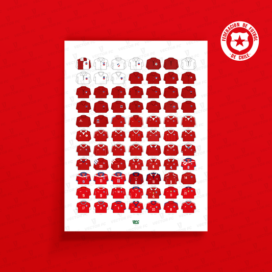 Poster / Camisetas Selección Chilena local 2026 - Ilustrado por Vector FC