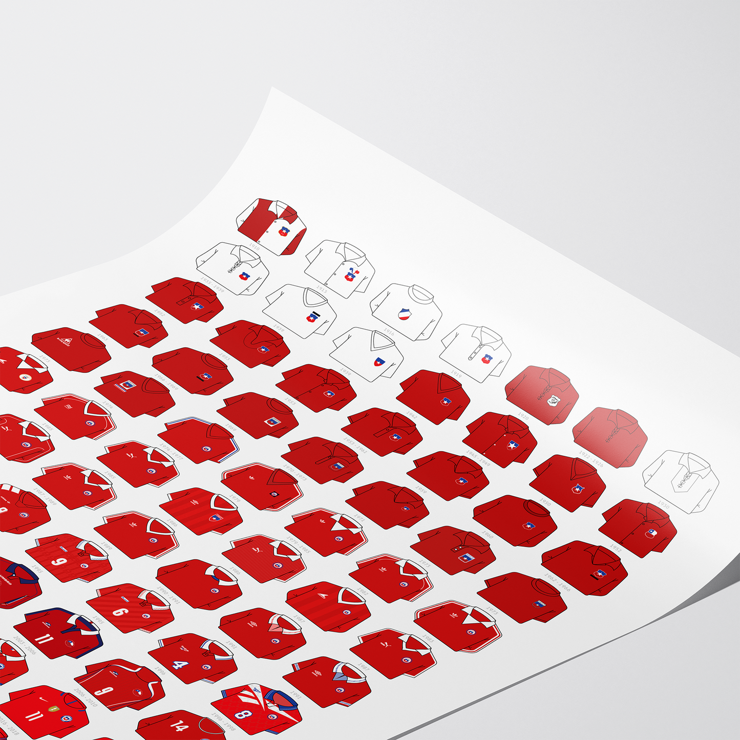 Poster / Camisetas Selección Chilena local 2026 - Ilustrado por Vector FC