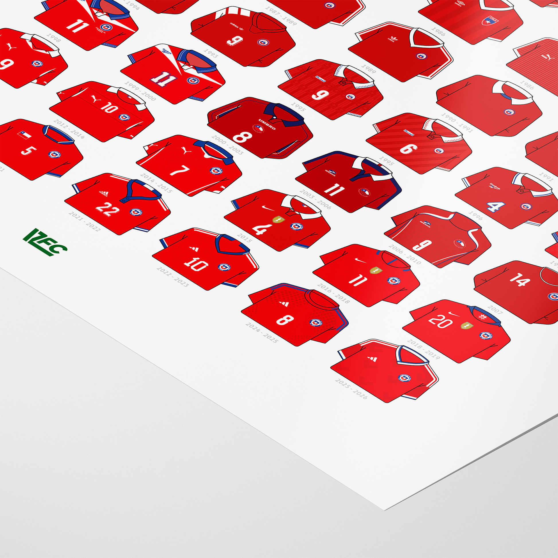 Poster / Camisetas Selección Chilena local 2026 - Ilustrado por Vector FC