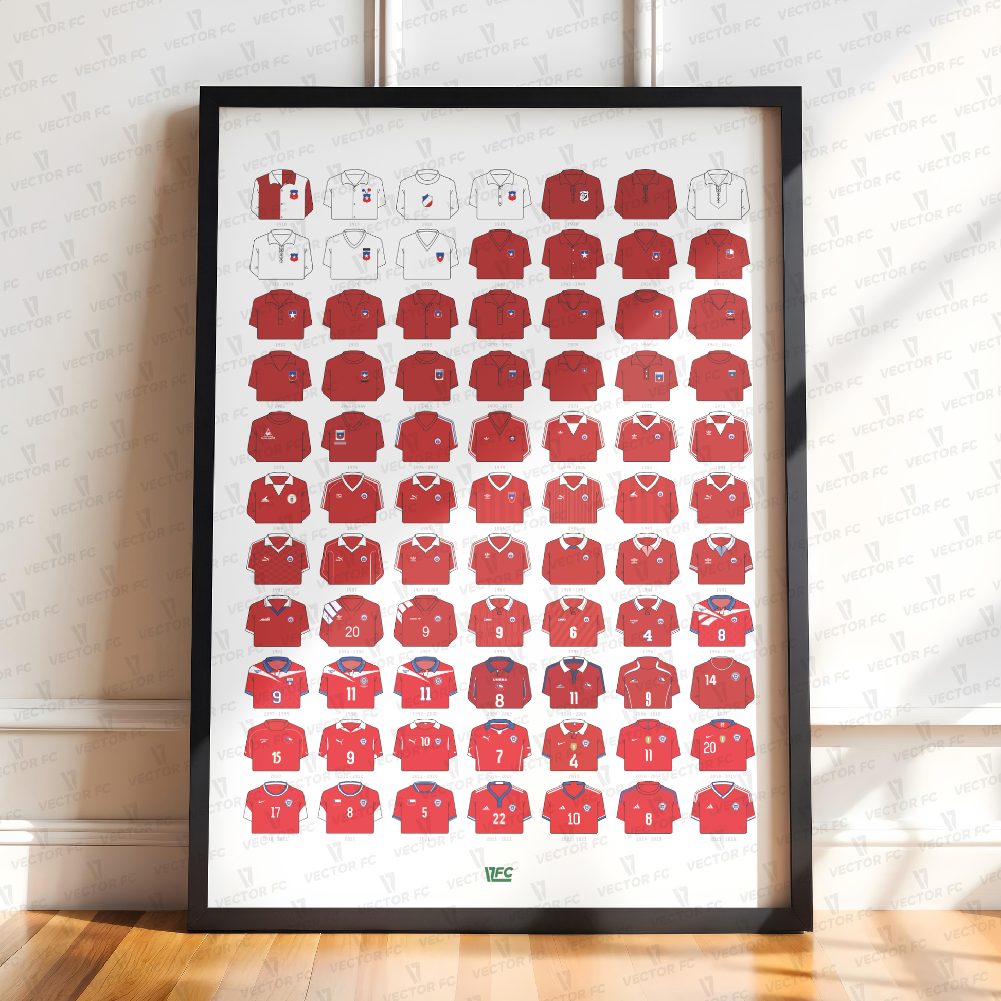Poster / Camisetas Selección Chilena local 2026 - Ilustrado por Vector FC