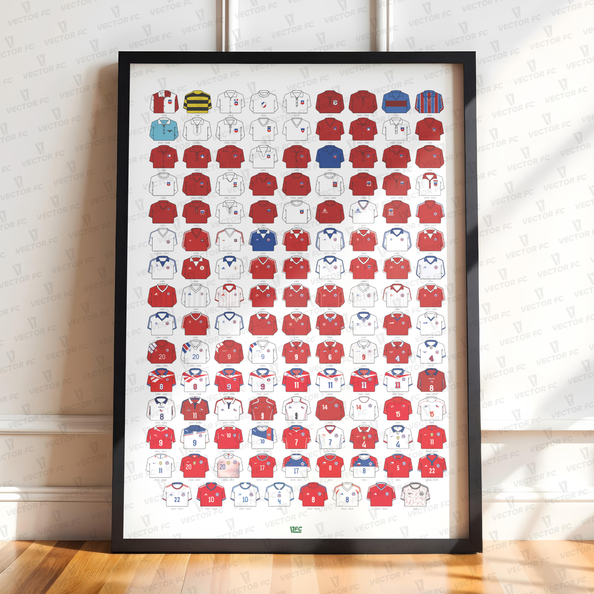 Poster / Camisetas Selección Chilena 2026 (todas) - Ilustrado por Vector FC