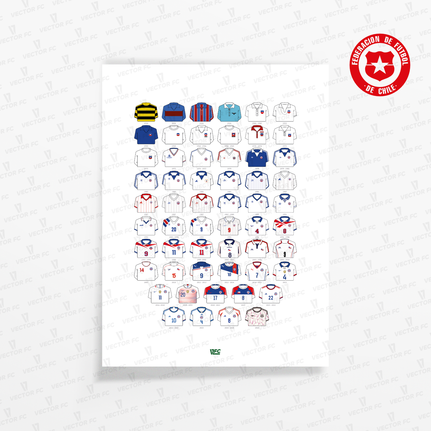 Poster / Camisetas Selección Chilena visita 2026 - Ilustrado por Vector FC
