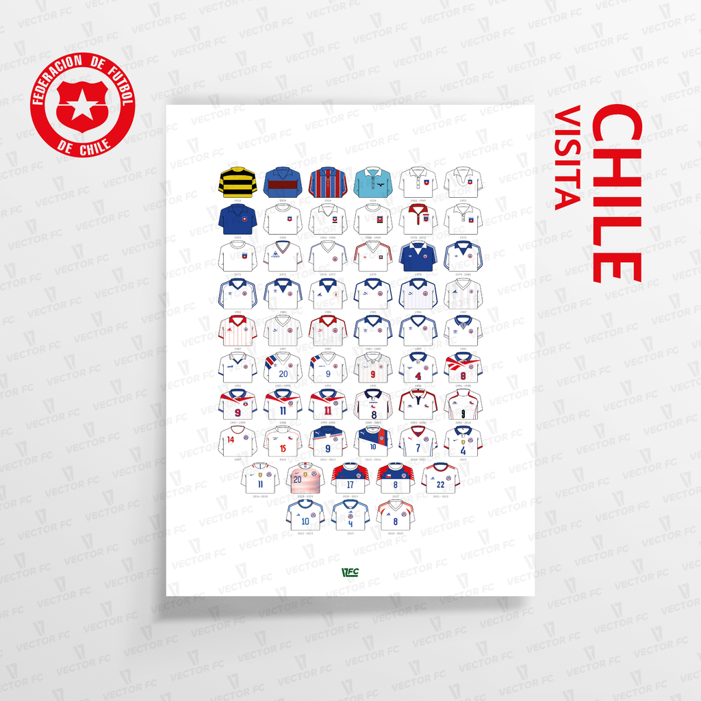 Poster / Camisetas Selección Chilena - visita 2026 - Ilustrado por Vector FC