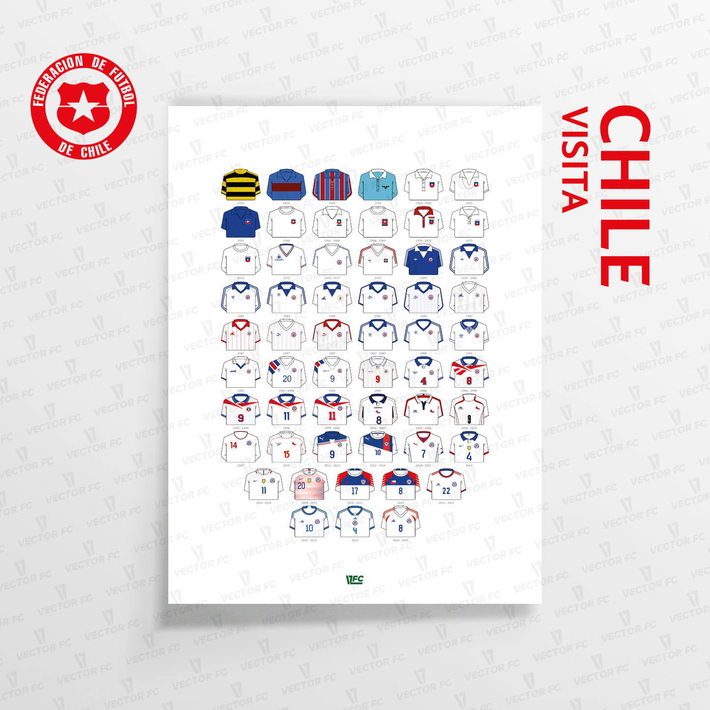 Poster / Camisetas Selección Chilena visita 2026 - Ilustrado por Vector FC