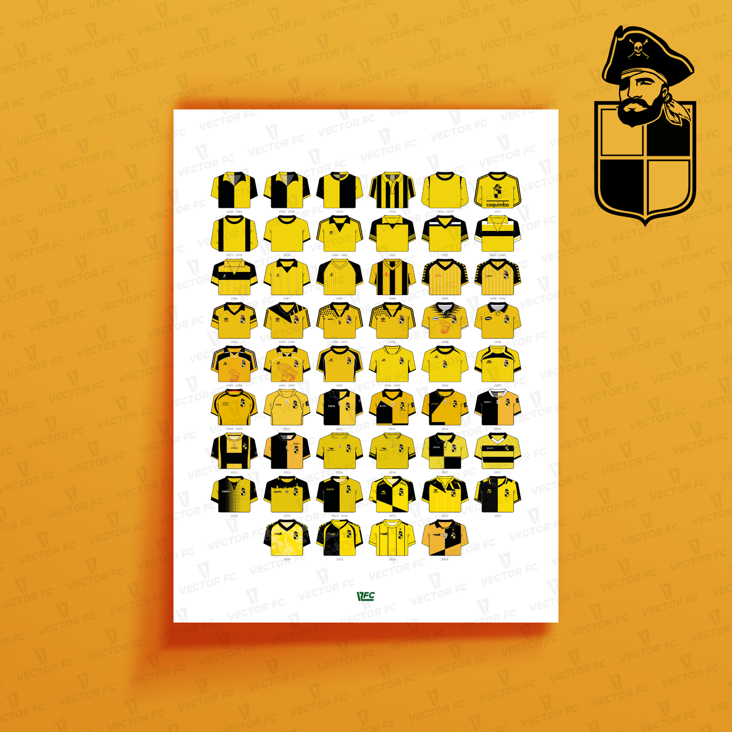 Poster / Camisetas Coquimbo Unido 2026 - Ilustrado por Vector FC