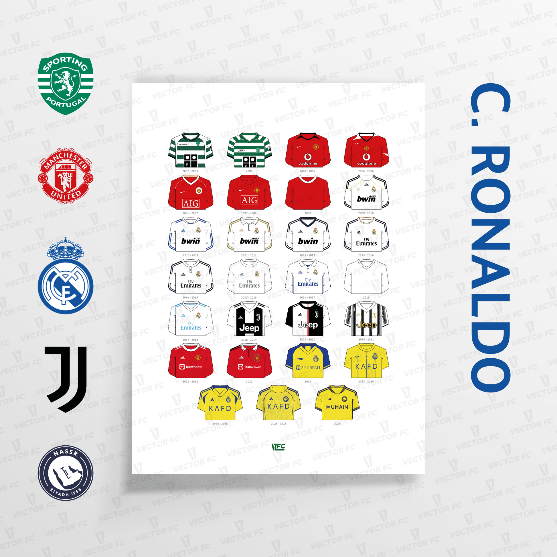 Poster / Camisetas Cristiano Ronaldo - Ilustrado por Vector FC