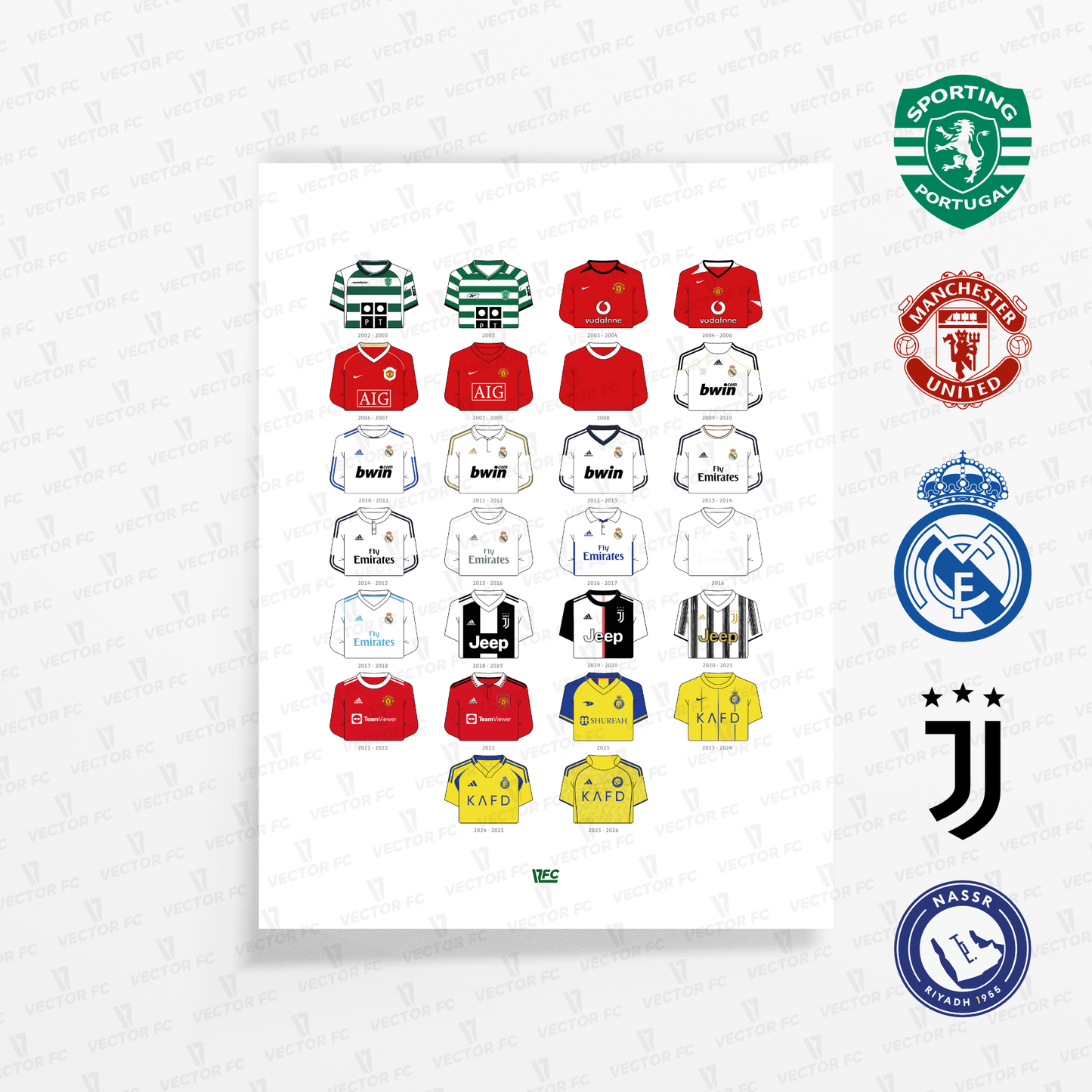 Poster / Camisetas Cristiano Ronaldo - Ilustrado por Vector FC