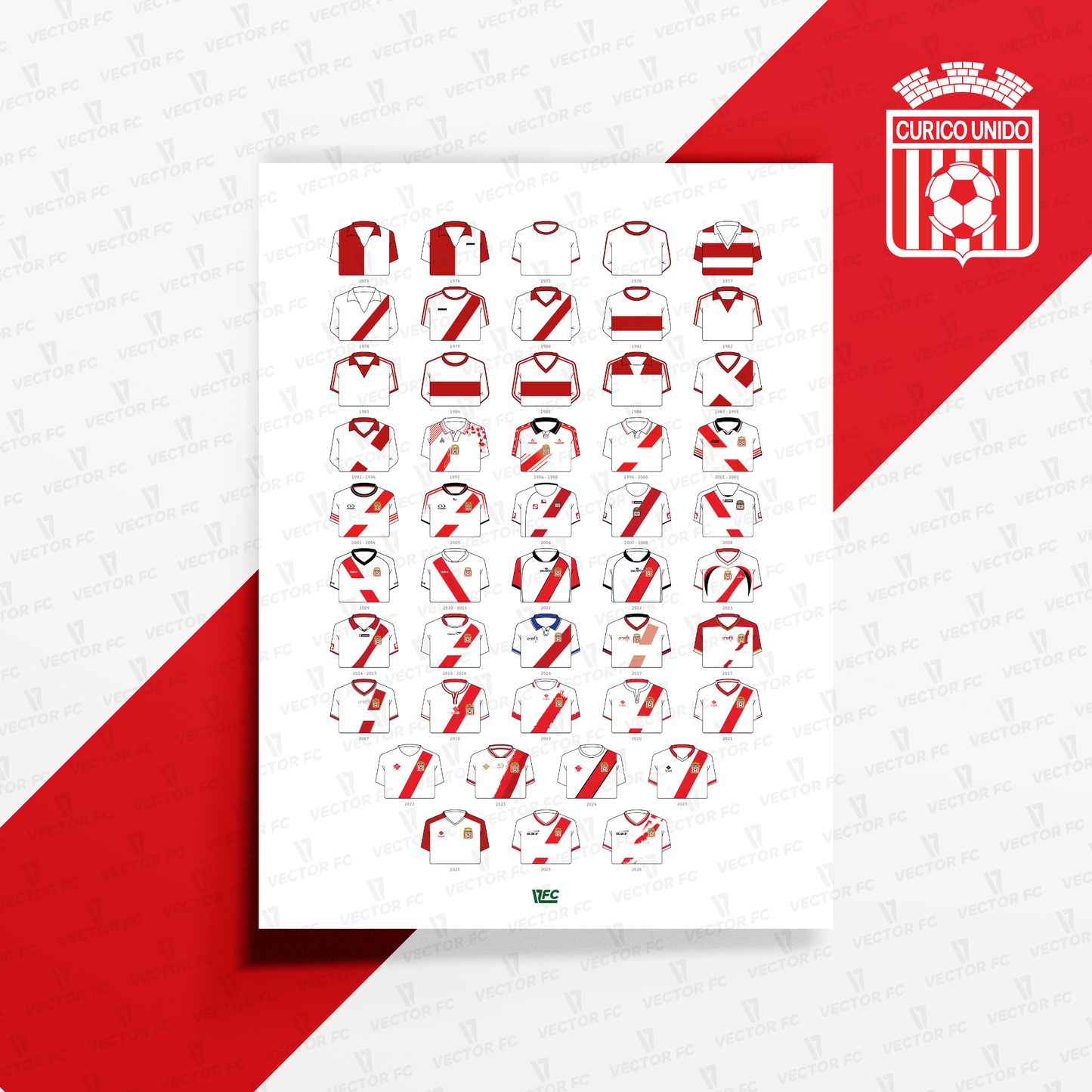 Poster / Camisetas Curicó Unido 2026 - Ilustrado por Vector FC