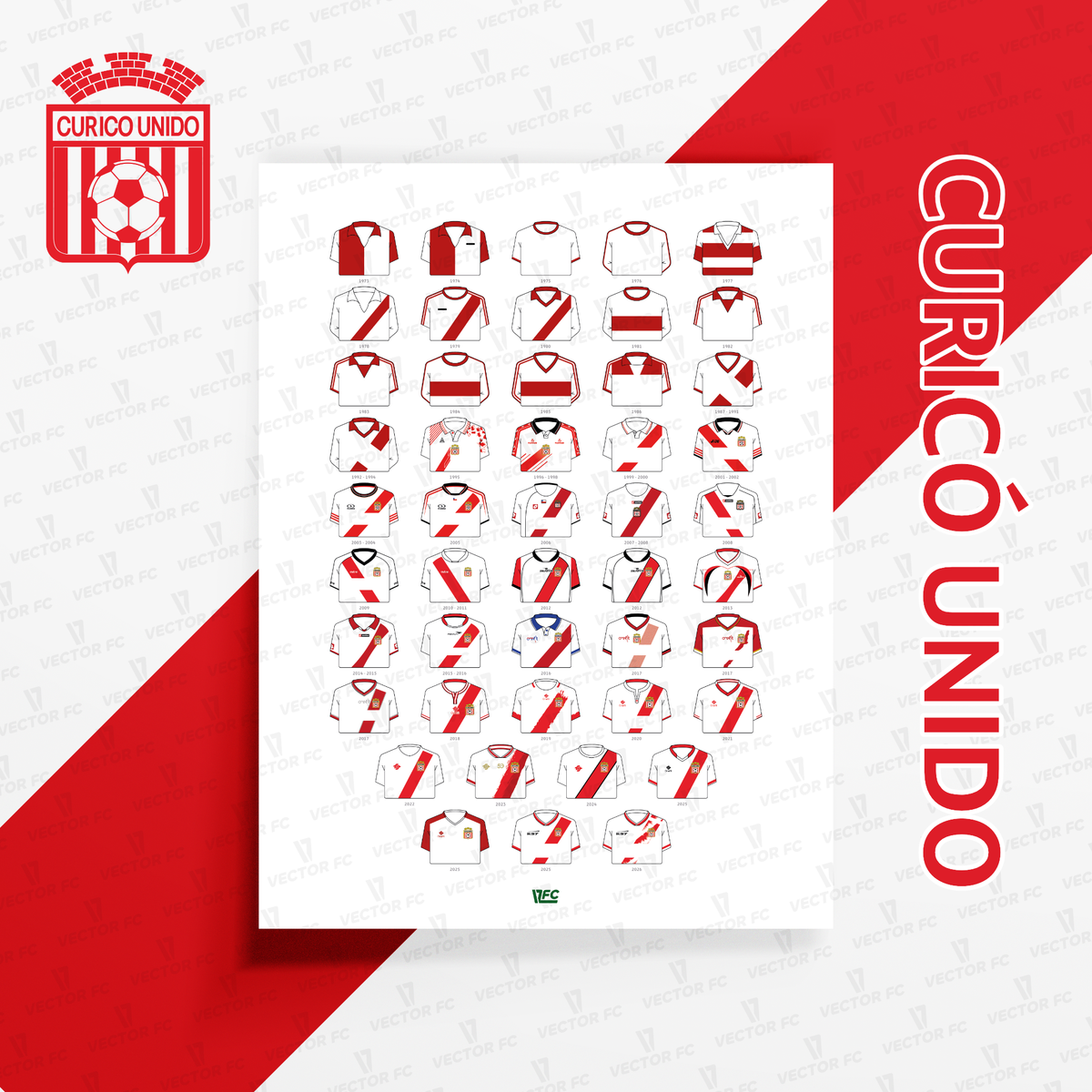 Poster / Camisetas Curicó Unido 2026 - Ilustrado por Vector FC