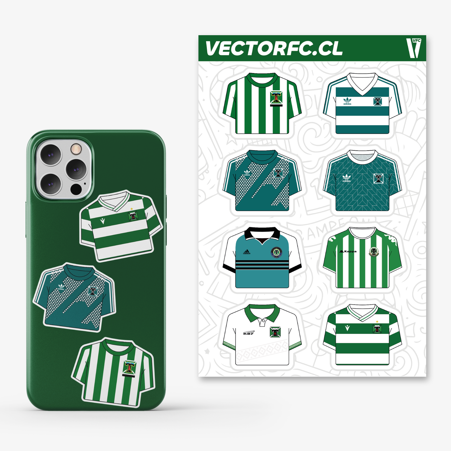 Lámina stickers / Camisetas Deportes Temuco - Ilustrado por Vector FC