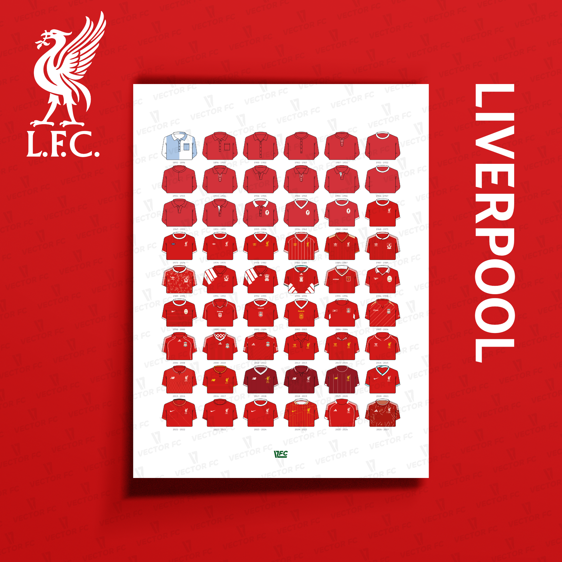Poster / Camisetas Liverpool FC 26-27 - Ilustrado por Vector FC