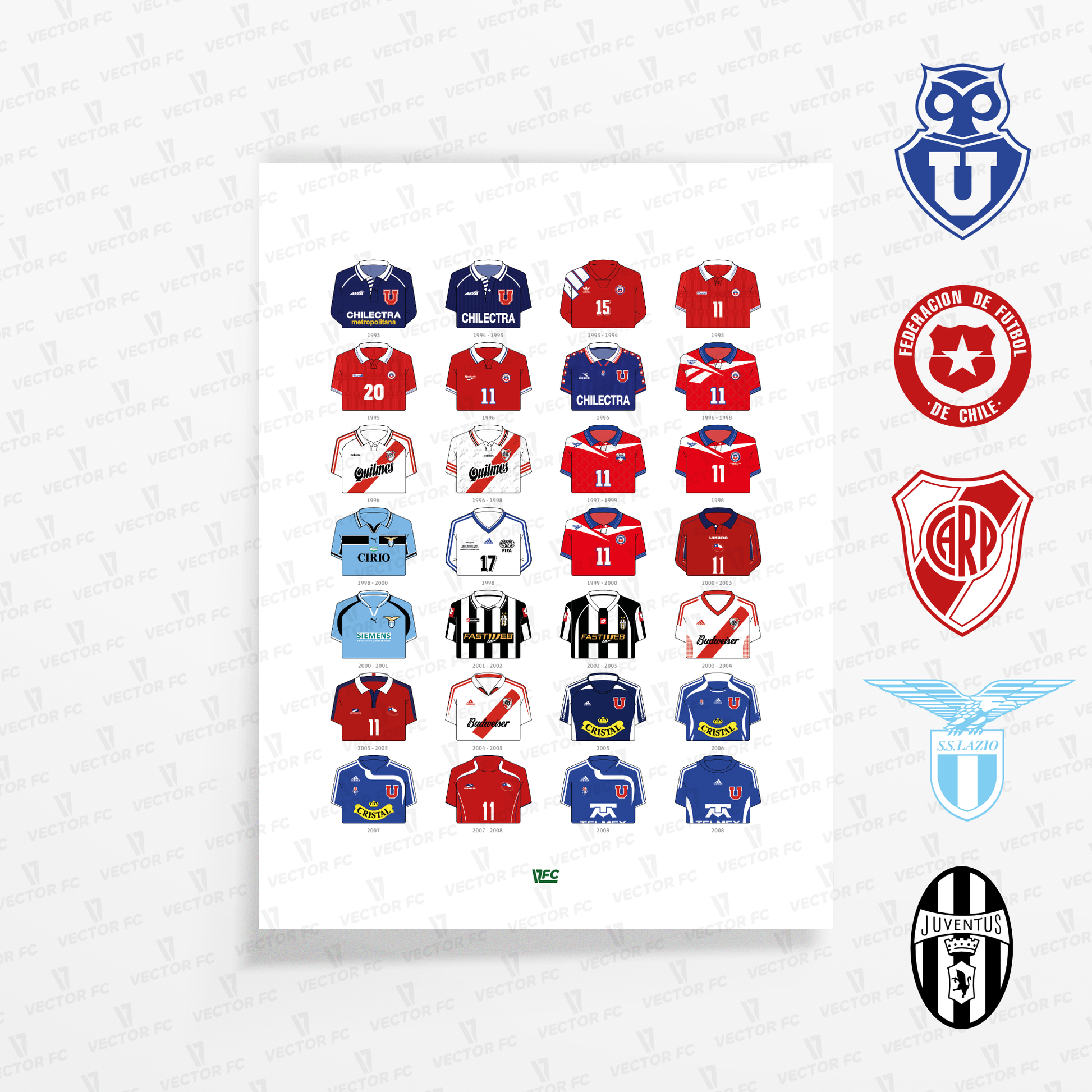 Poster / Camisetas Marcelo Salas - Ilustrado por Vector FC