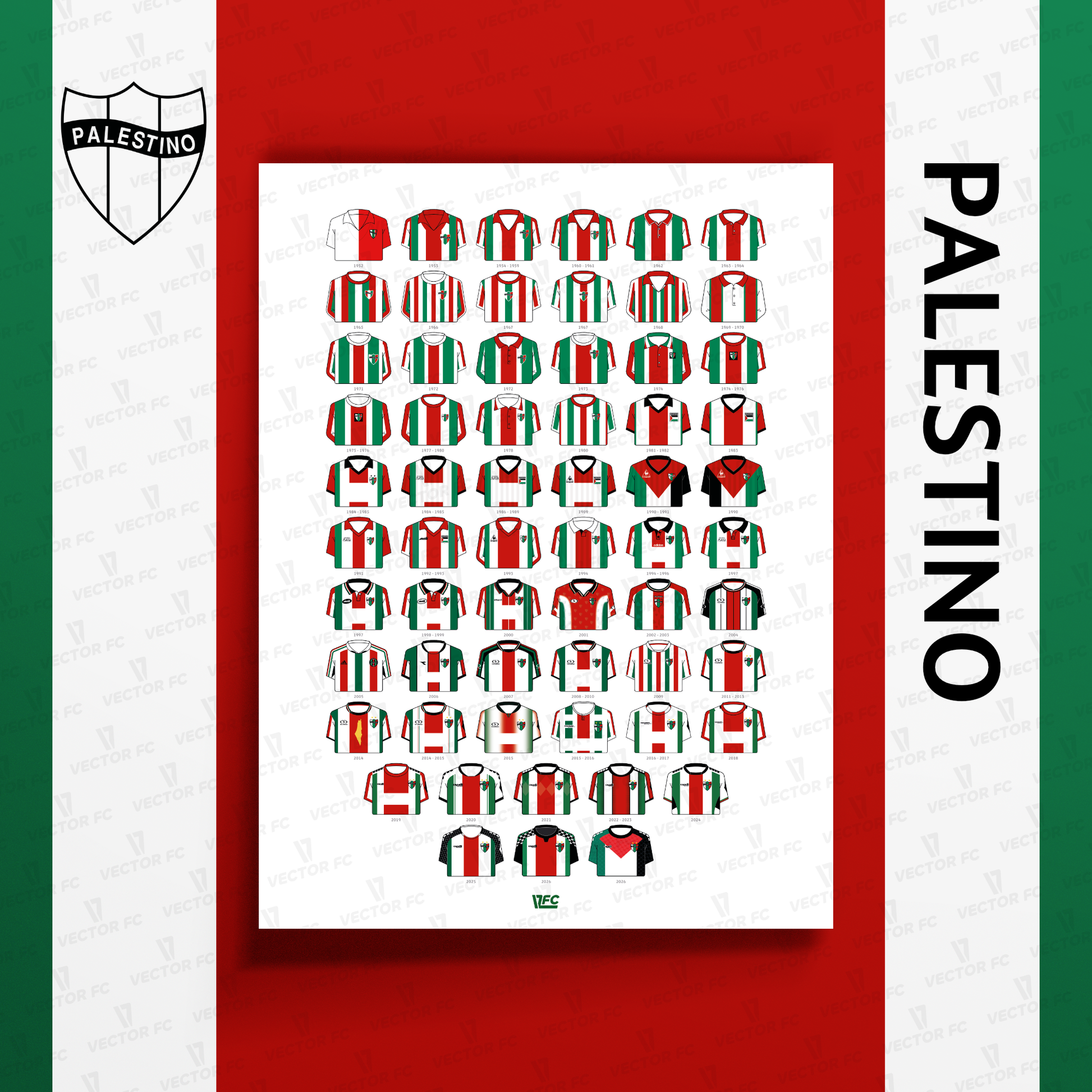 Poster / Camisetas Palestino 2026 - Ilustrado por Vector FC