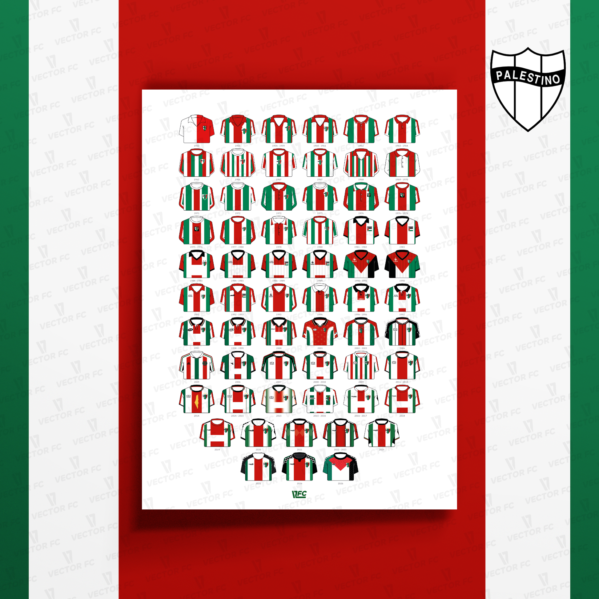 Poster / Camisetas Palestino 2026 - Ilustrado por Vector FC