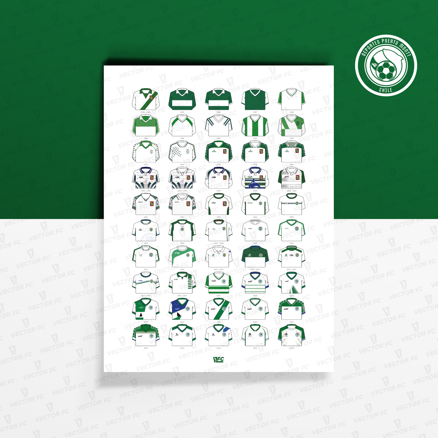 Poster / Camisetas D. Puerto Montt 2026 - Ilustrado por Vector FC