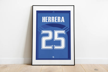 Poster / Dorsal Johnny Herrera 1999 La Camiseta Azul