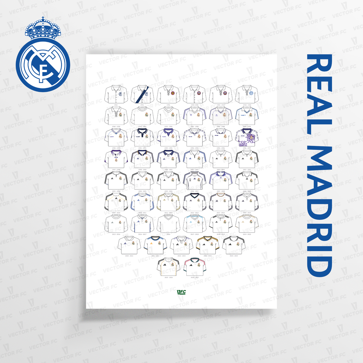 Poster / Camisetas Real Madrid 26-27 - Ilustrado por Vector FC