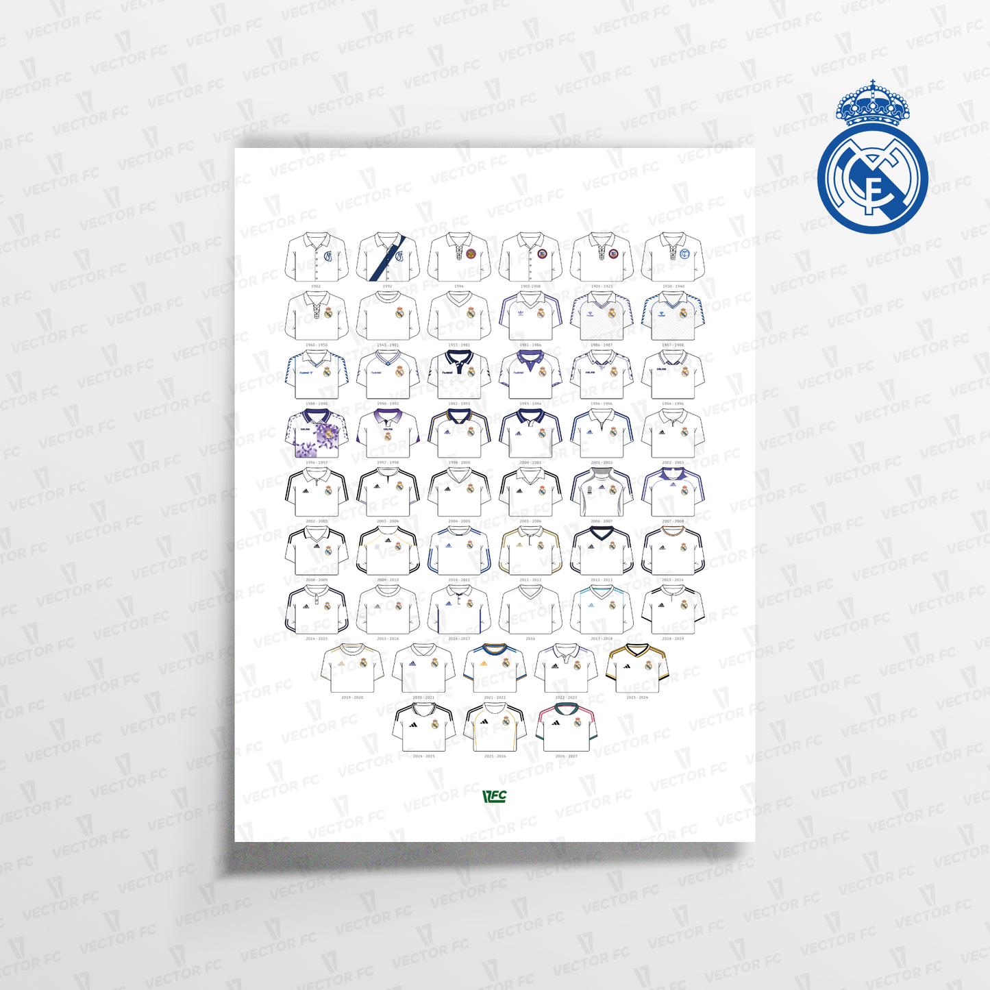 Poster / Camisetas Real Madrid 26-27 - Ilustrado por Vector FC
