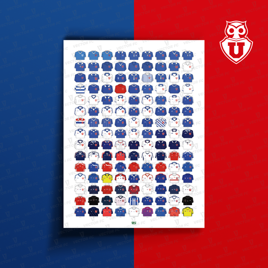 Poster / Camisetas U. de Chile 2025 (todas) - Ilustrado por Vector FC