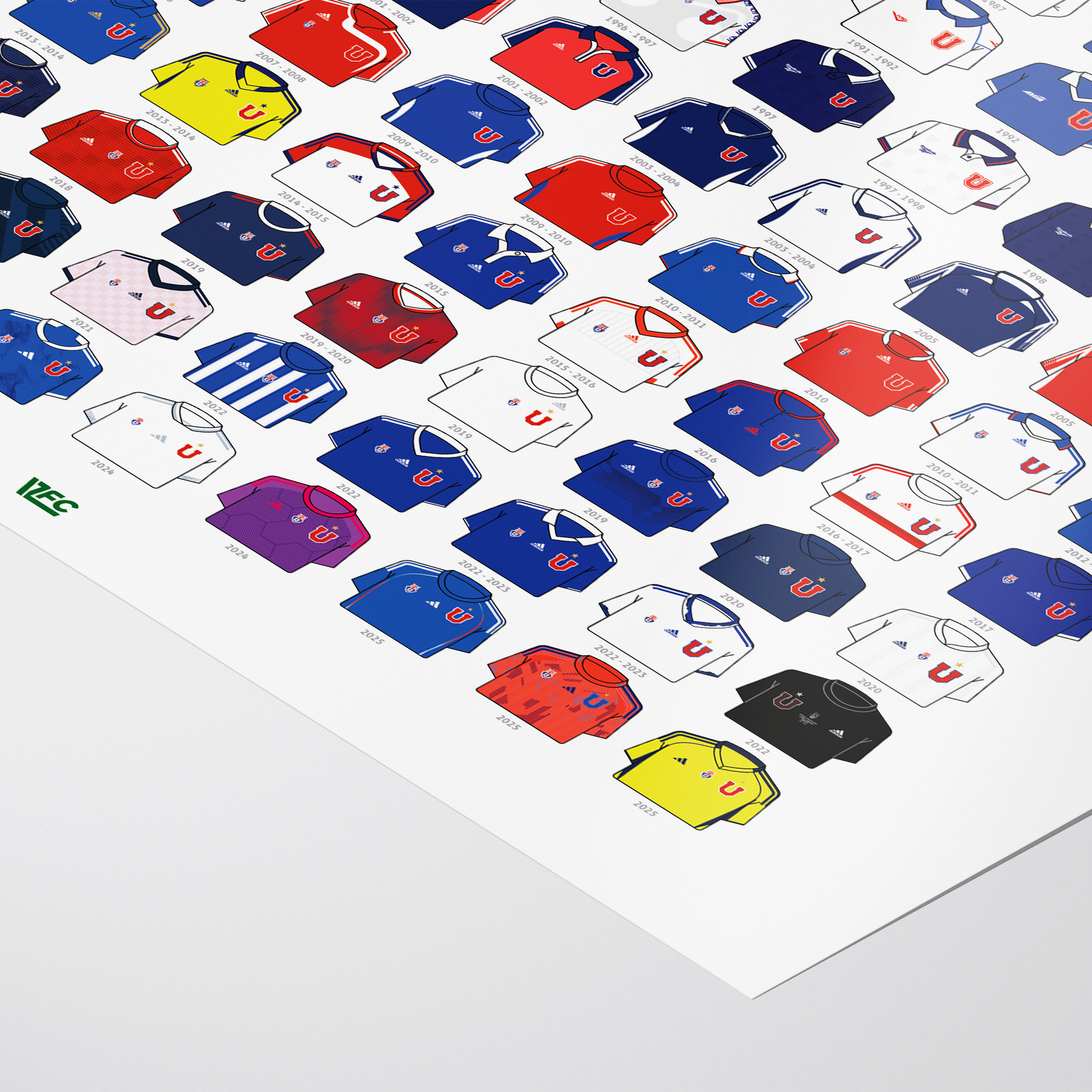 Poster / Camisetas U. de Chile 2025 (todas) - Ilustrado por Vector FC