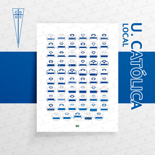 Poster / Camisetas U. Católica - local 2026 - Ilustrado por Vector FC