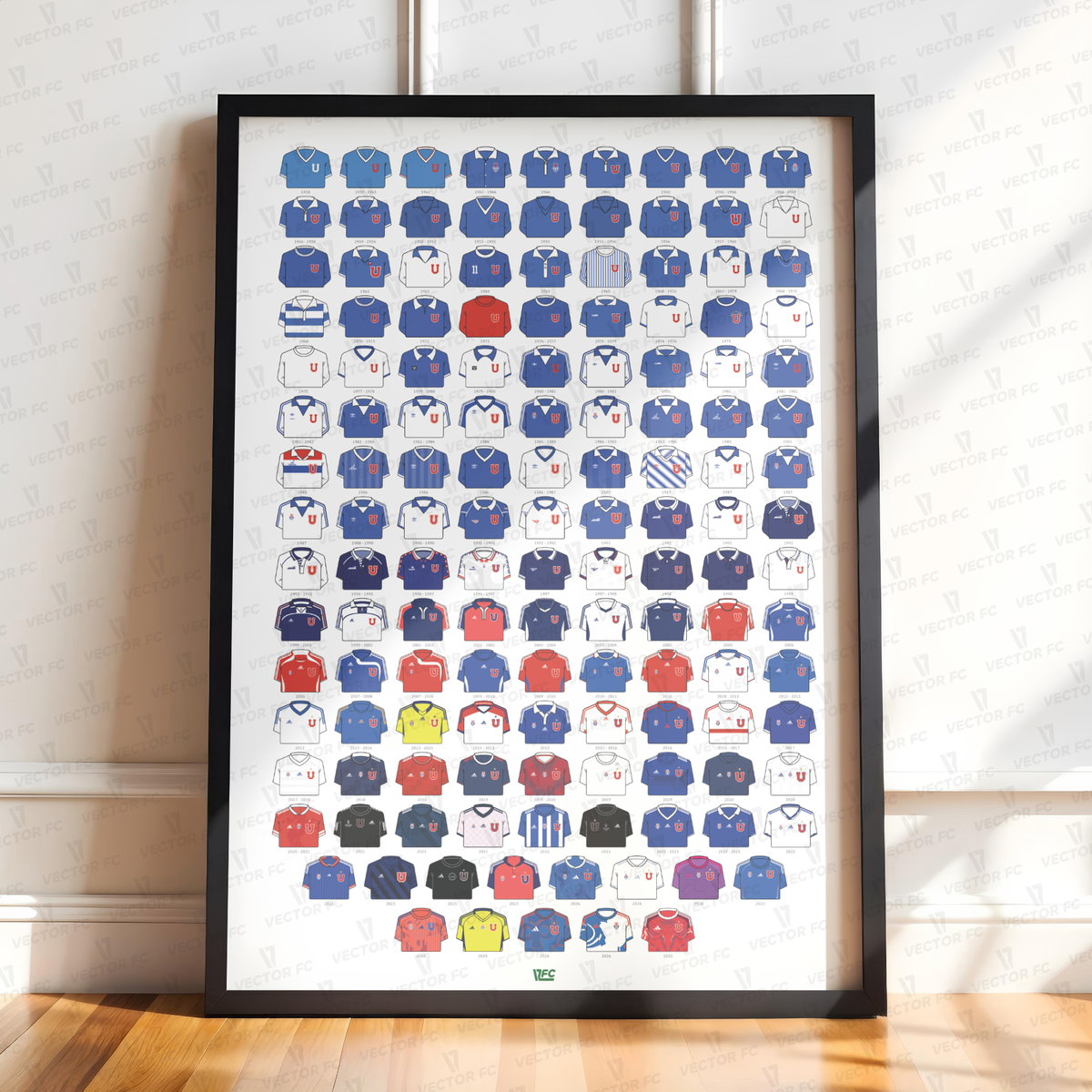 Poster / Camisetas U. de Chile 2026 - local y visita (todas) - Ilustrado por Vector FC
