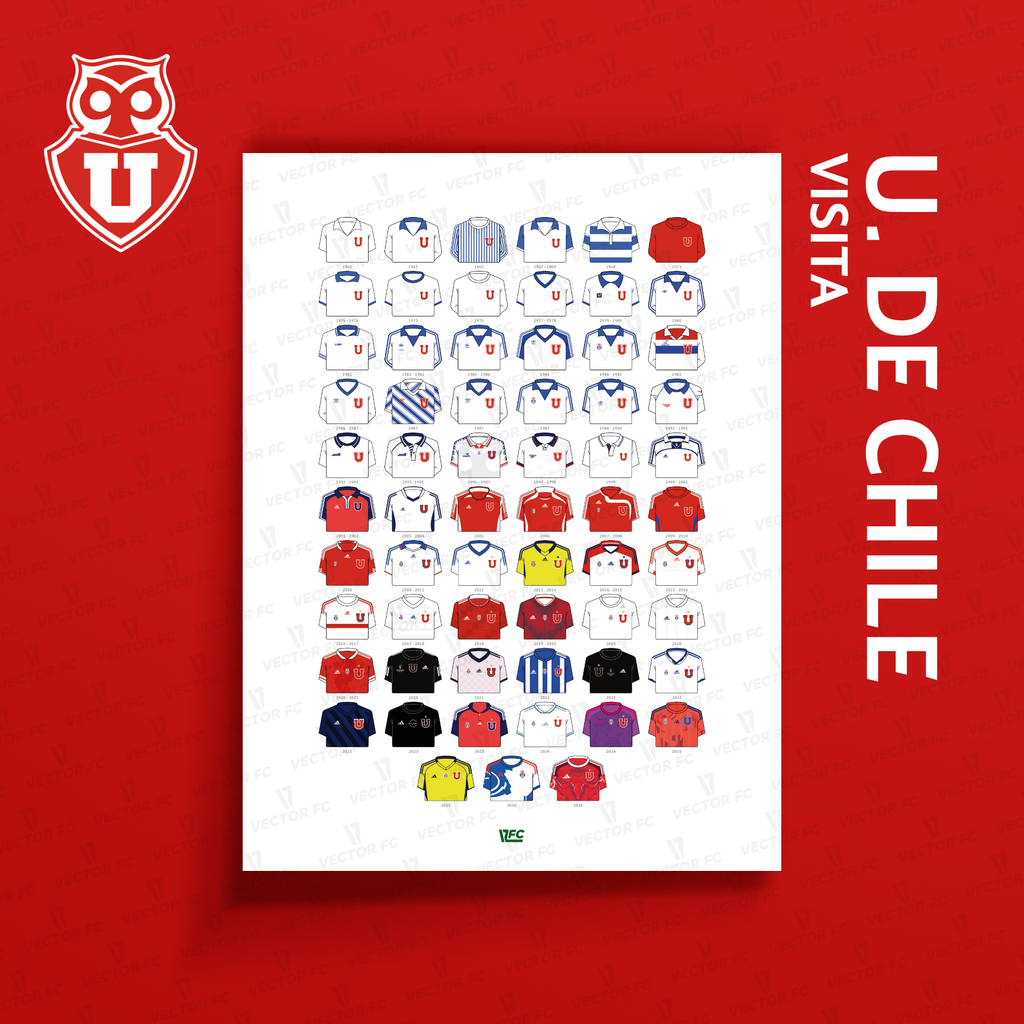 Poster / Camisetas U. de Chile - visita 2026 - Ilustrado por Vector FC