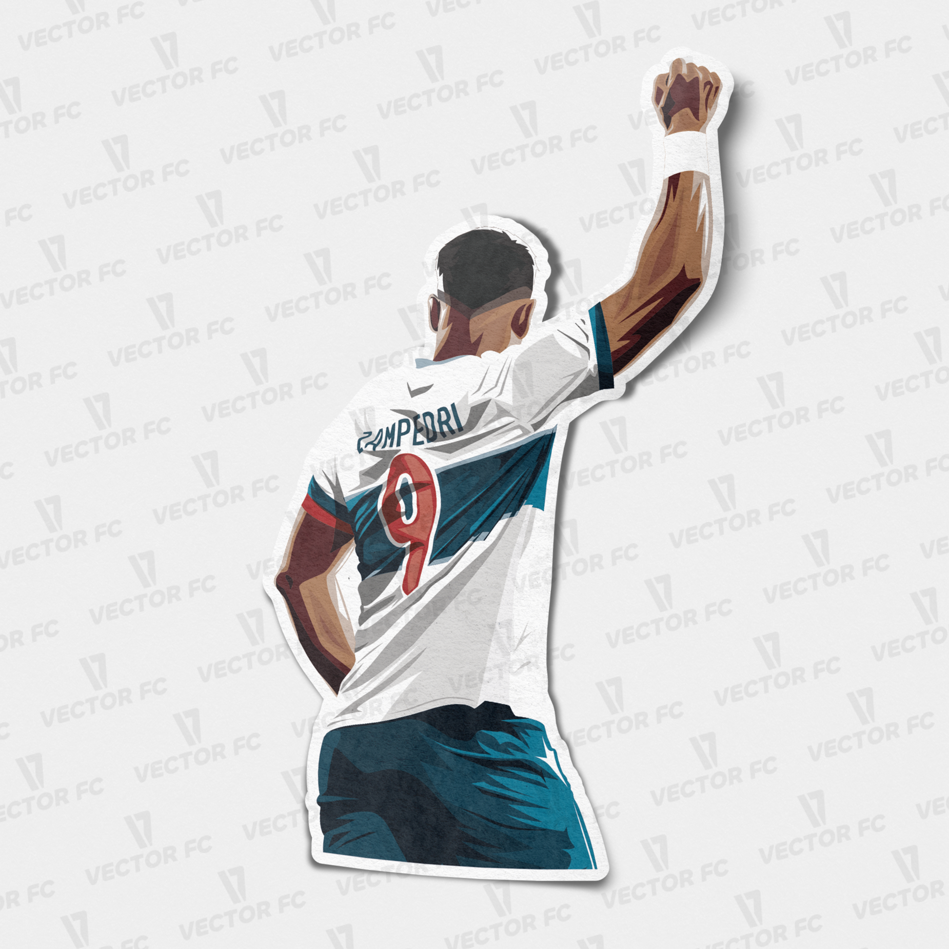Sticker / Fernando Zampedri - Ilustrado por Vector FC