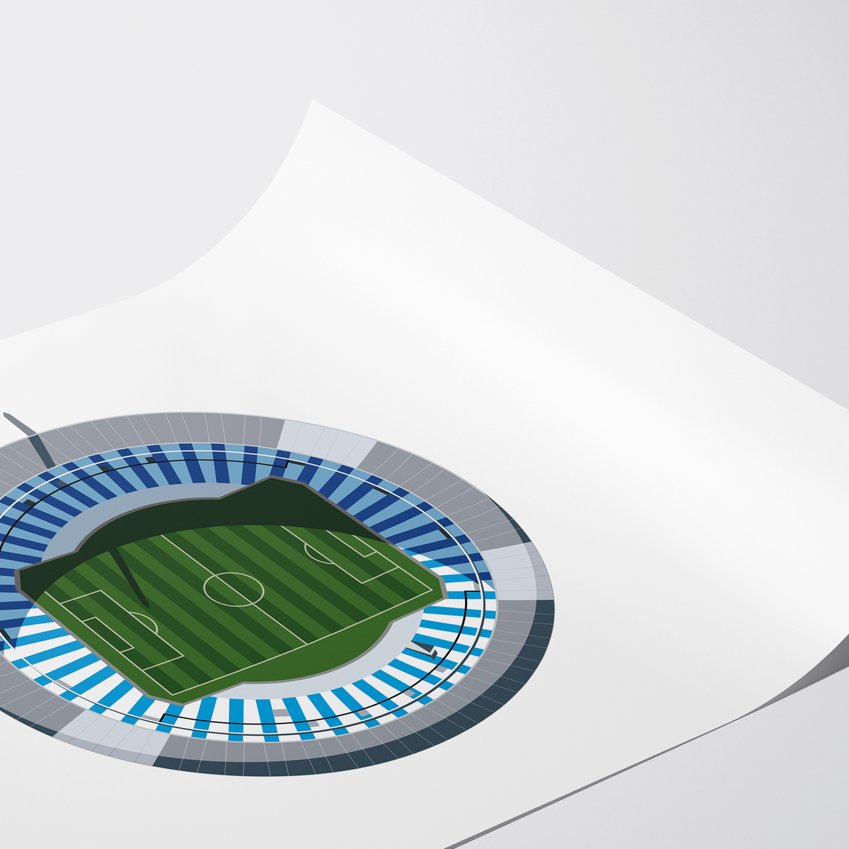 Poster / Estadio Presidente Perón - Ilustrado por Vector FC