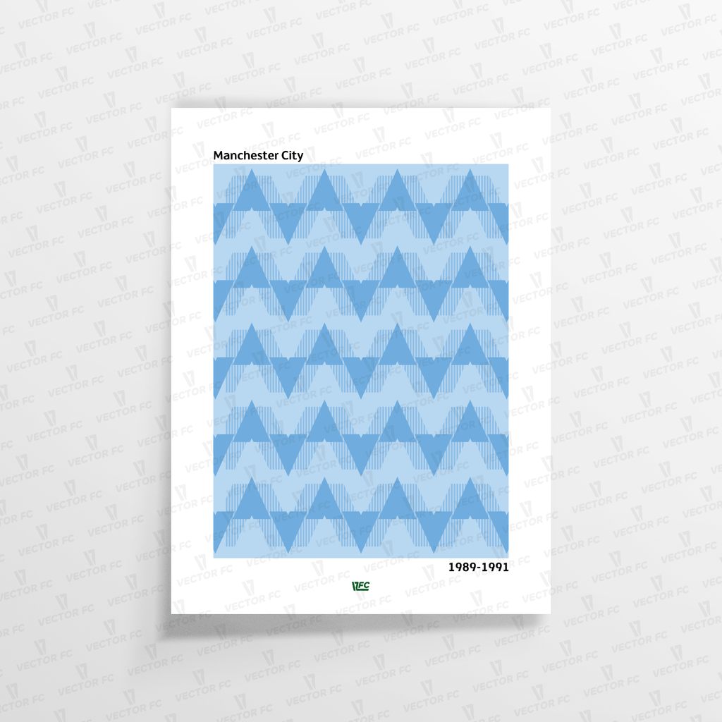 Poster / Manchester City 89-91 - Ilustrado por Vector FC