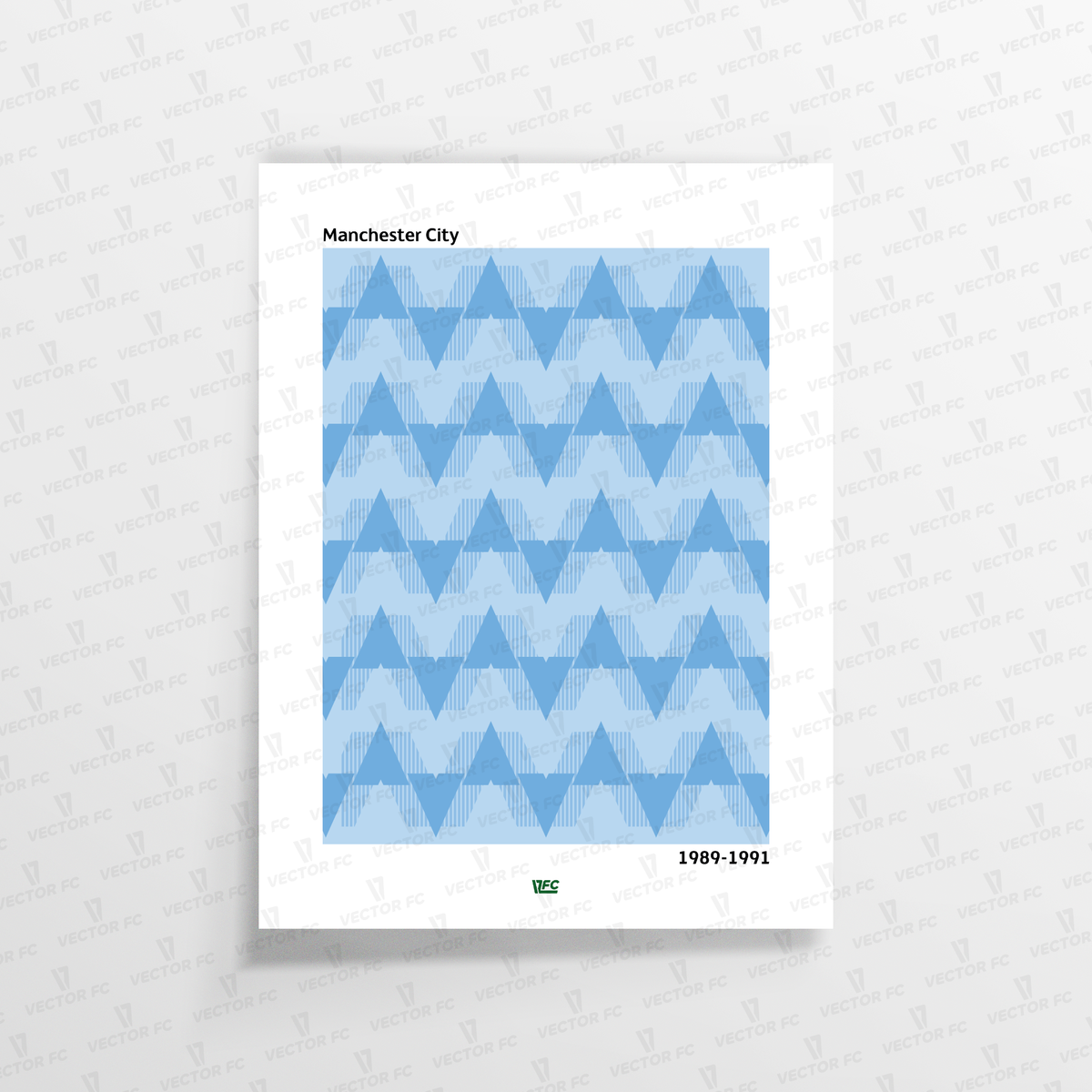 Poster / Manchester City 89-91 - Ilustrado por Vector FC