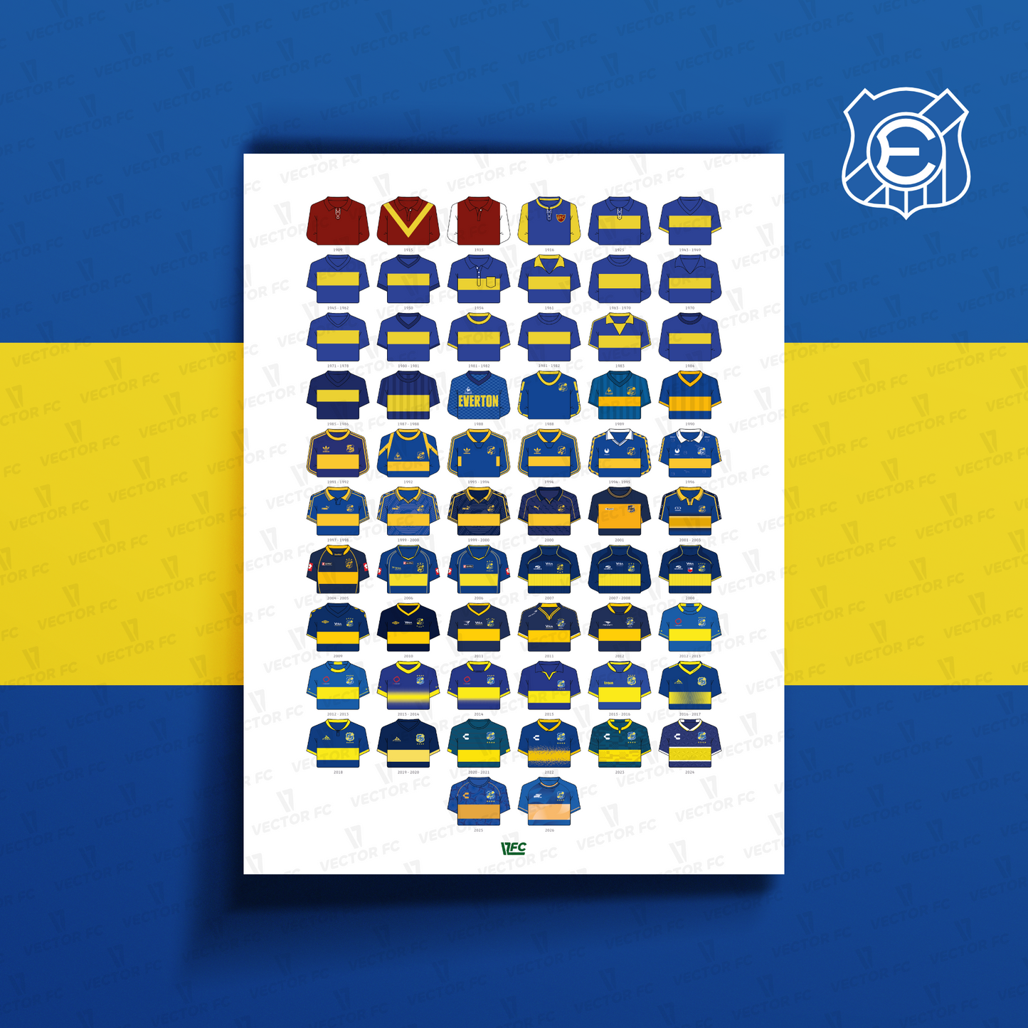 Poster / Camisetas Everton 2026 (2.0) - Ilustrado por Vector FC