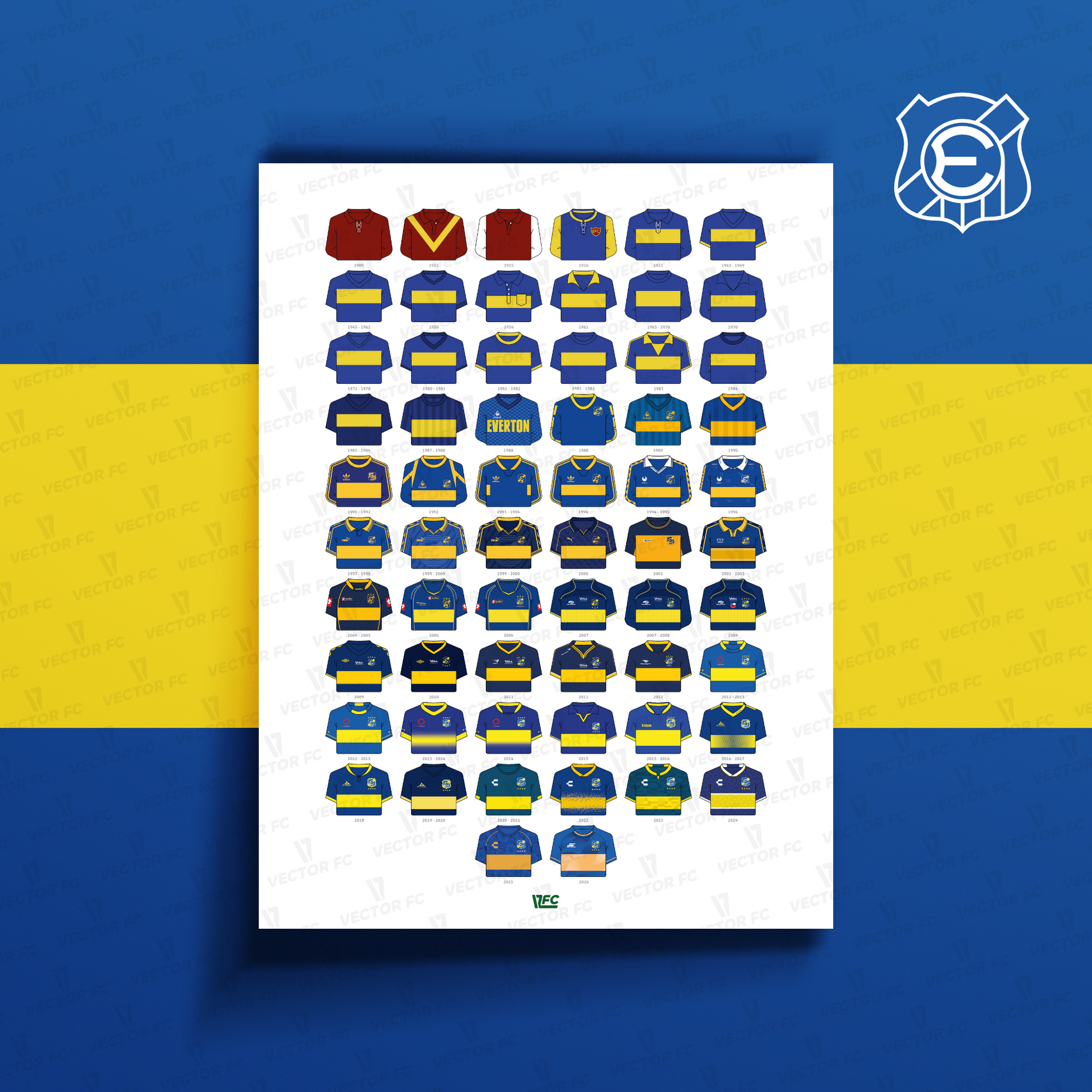 Poster / Camisetas Everton 2026 (2.0) - Ilustrado por Vector FC