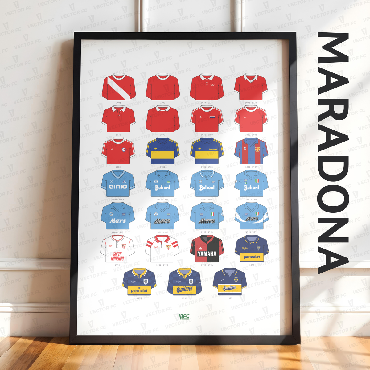Poster / Camisetas Diego Maradona (clubes)