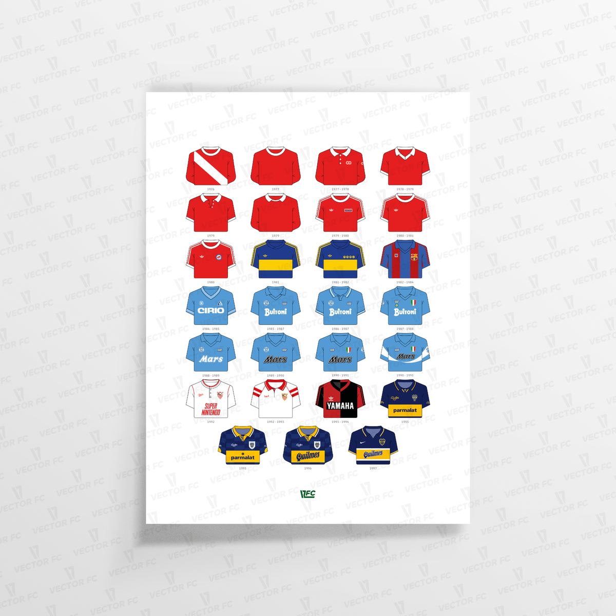 Poster / Camisetas Diego Maradona (clubes)